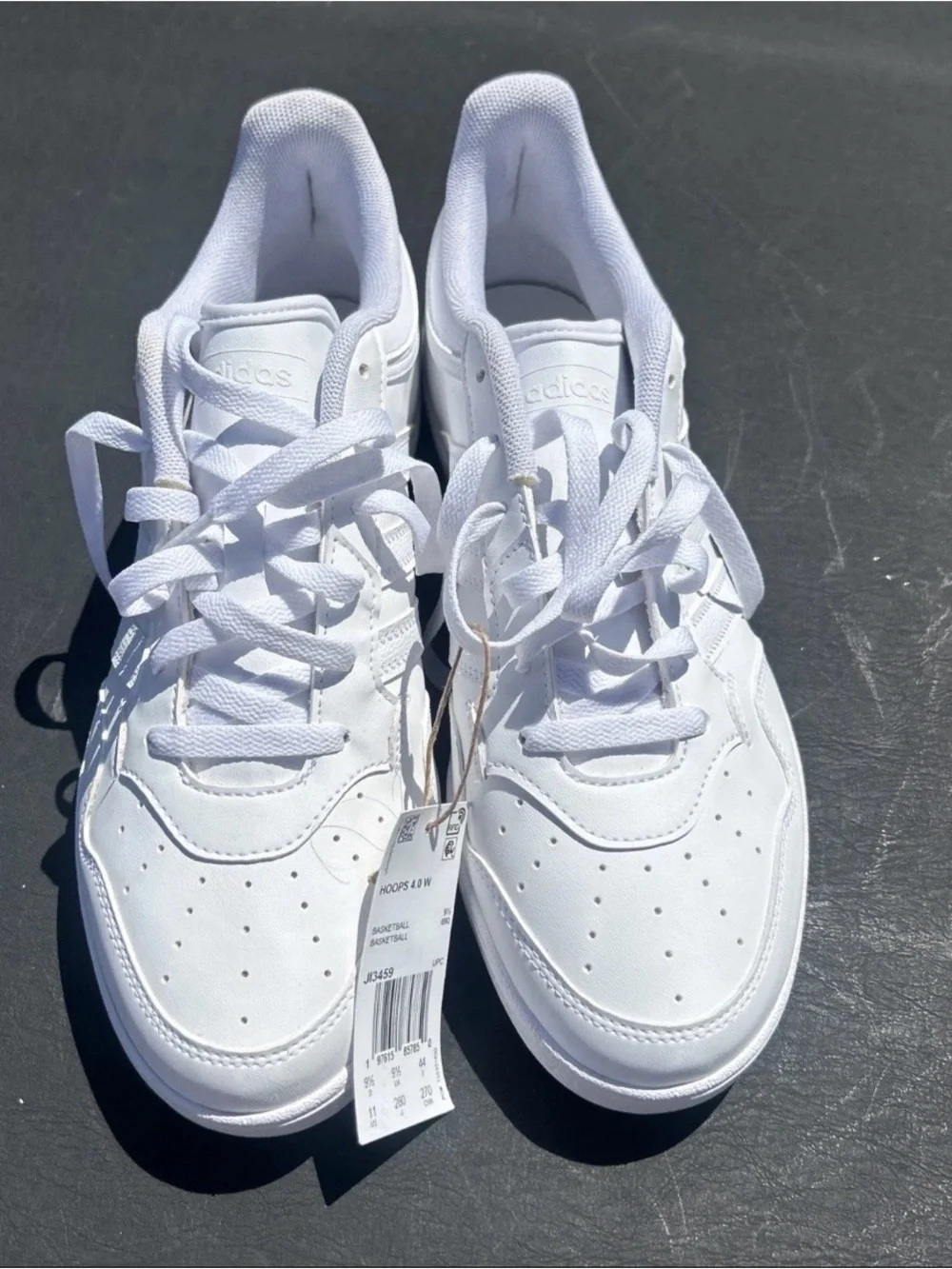 adidas White Low-Top Leather Sneakers